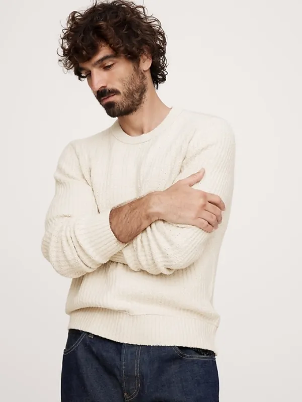 Ribbed Bouclé Crew-Neck Sweater sold by Banana Republic