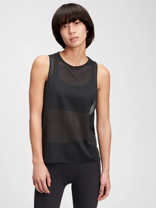 GapFit Shadow Stripe Crossback Tank Top sold by GAP