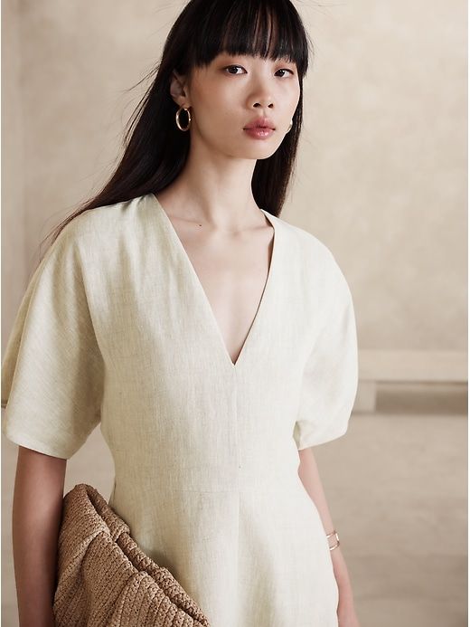 Maya Linen Midi Dress sold by Banana Republic product image thumbnail 3