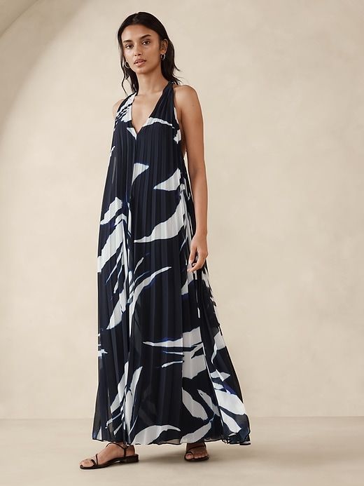 Odetta Pleated Maxi Dress sold by Banana Republic