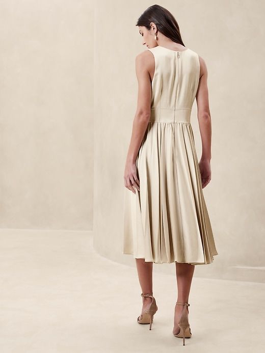 Ness Pleated Satin Midi Dress sold by Banana Republic product image thumbnail 2