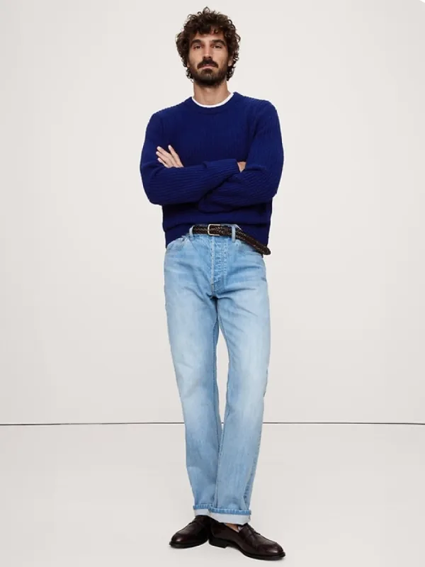 Ribbed Bouclé Crew-Neck Sweater sold by Banana Republic