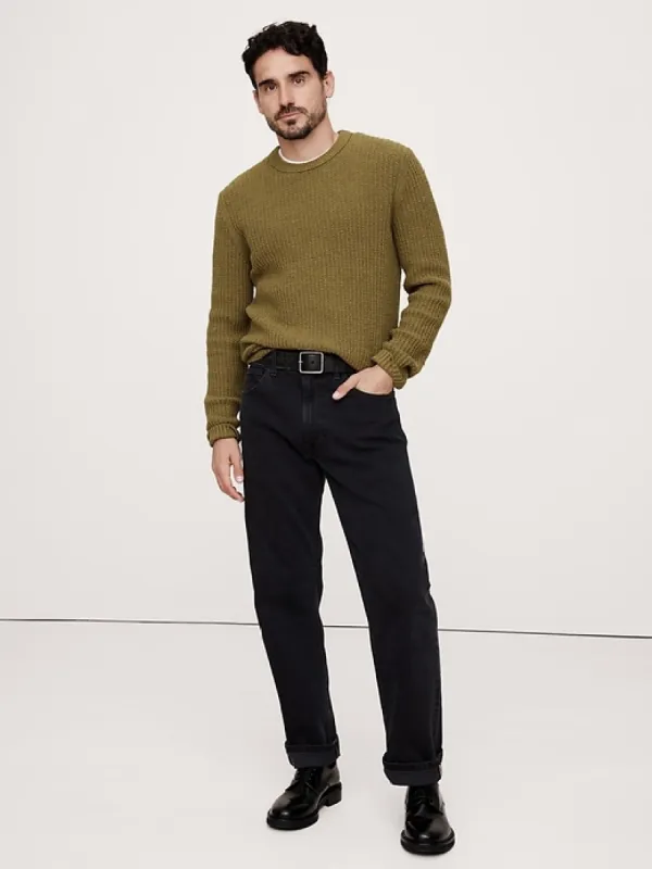 Ribbed Bouclé Crew-Neck Sweater sold by Banana Republic