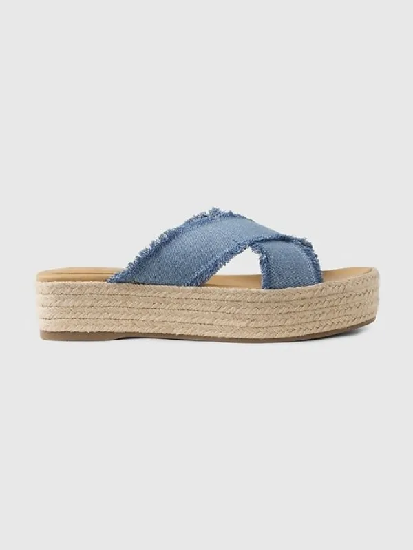 Denim Espadrille Platform Sandals sold by GAP