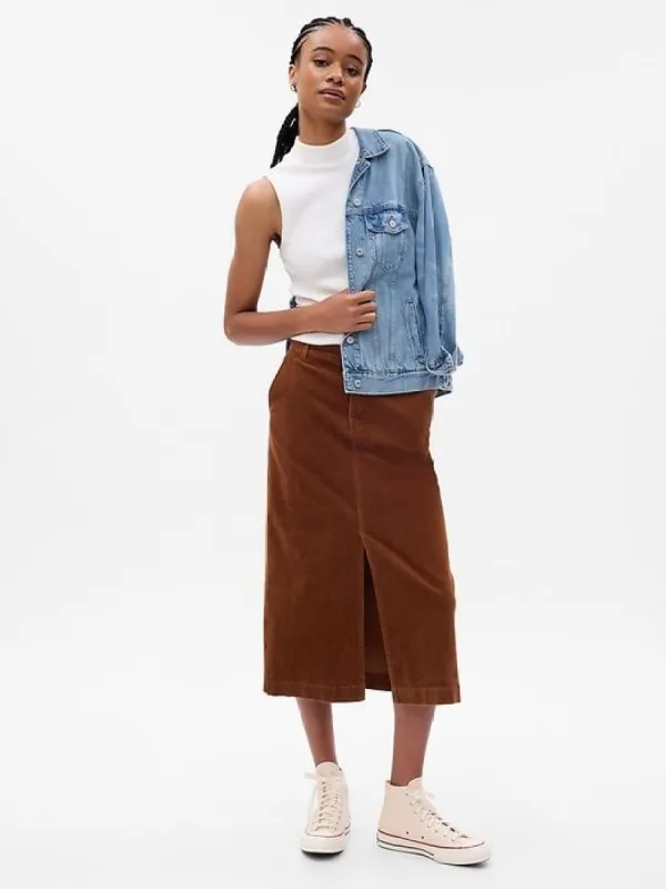 Corduroy Midi Skirt sold by GAP