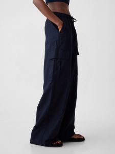 Mid Rise Linen-Cotton Pull-On Cargo Pants sold by GAP