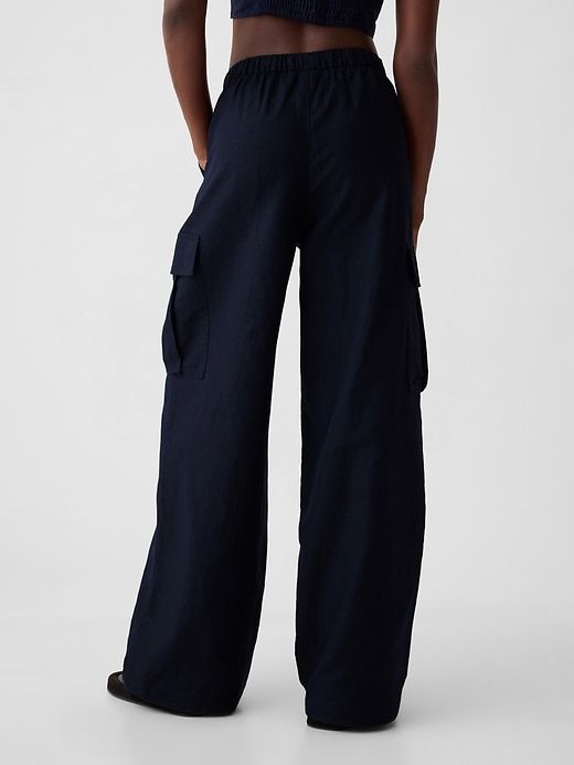 Mid Rise Linen-Cotton Pull-On Cargo Pants sold by GAP product image thumbnail 4