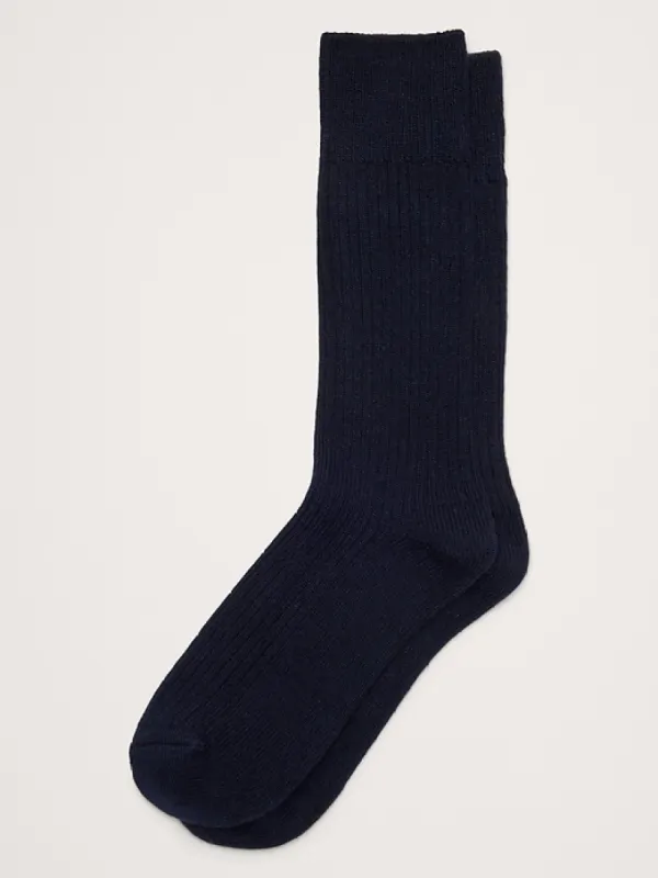 Ribbed Trouser Sock With Cashmere made by Banana Republic