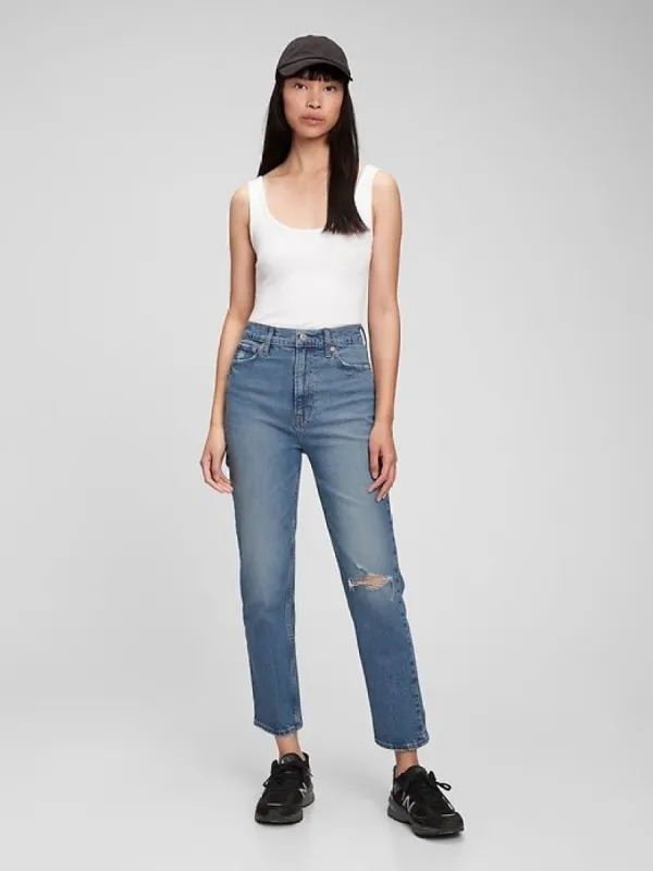 Sky High Rise Cheeky Straight Jeans sold by GAP