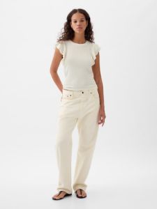 Essential Rib Flutter Sleeve Shirt sold by GAP