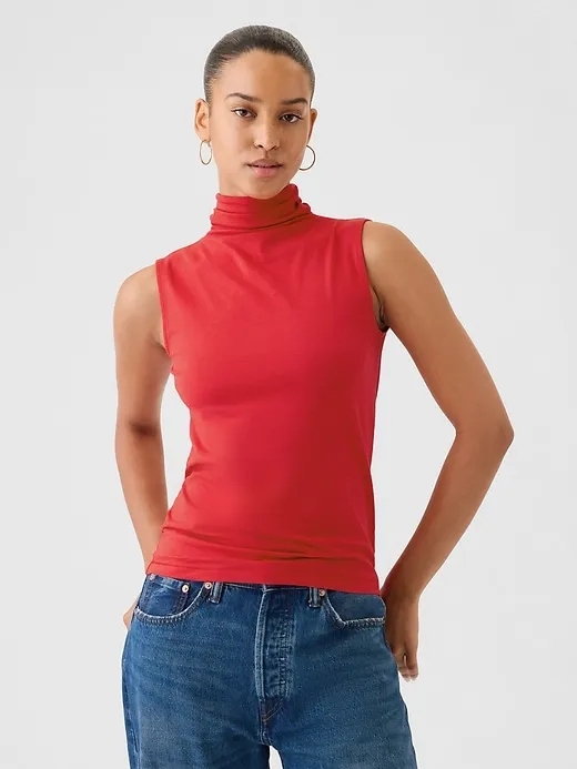 Featherweight Turtleneck Tank Top sold by GAP