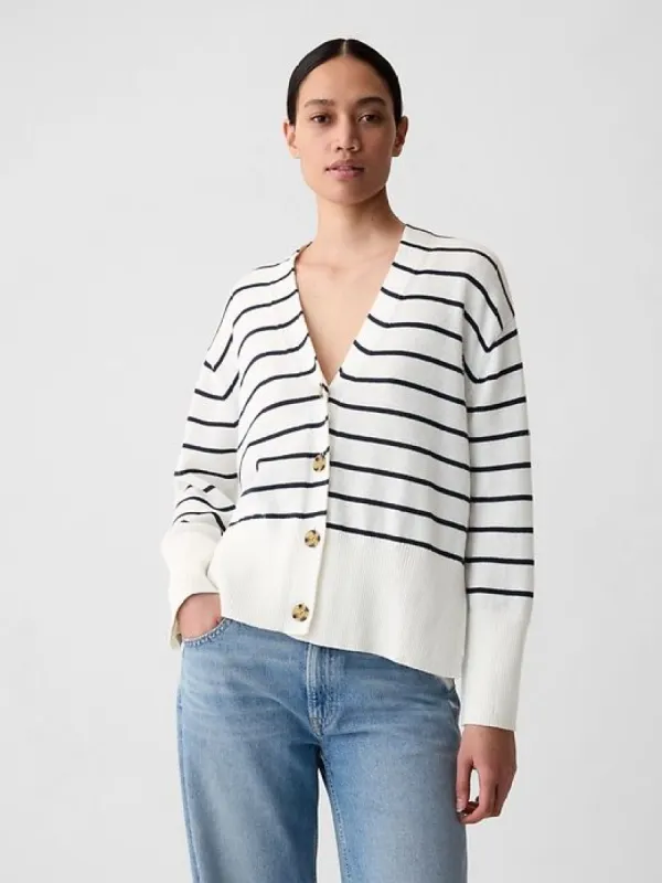 24/7 Split-Hem Linen-Blend Oversized Cardigan sold by GAP