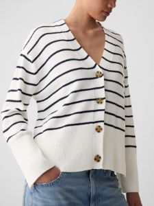 24/7 Split-Hem Linen-Blend Oversized Cardigan sold by GAP