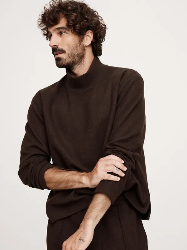 Brushed Mock-Neck Sweatshirt With Wool sold by Banana Republic