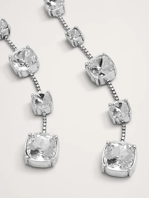 Maxima Rhinestone & Chain Long Earrings by Aureus + Argent sold by Banana Republic product image thumbnail 2