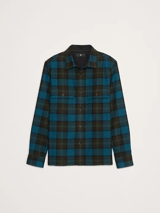 Heavyweight Flannel Wool-Blend Overshirt sold by Banana Republic product image thumbnail 4