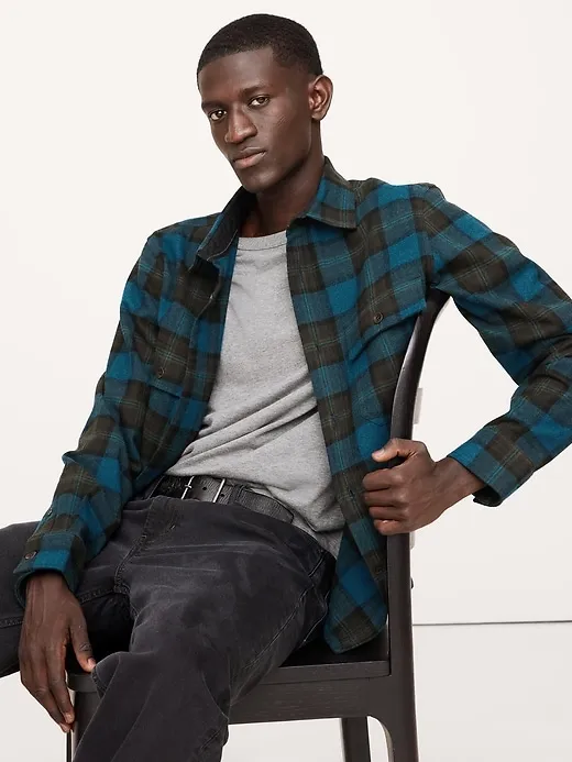 Heavyweight Flannel Wool-Blend Overshirt sold by Banana Republic