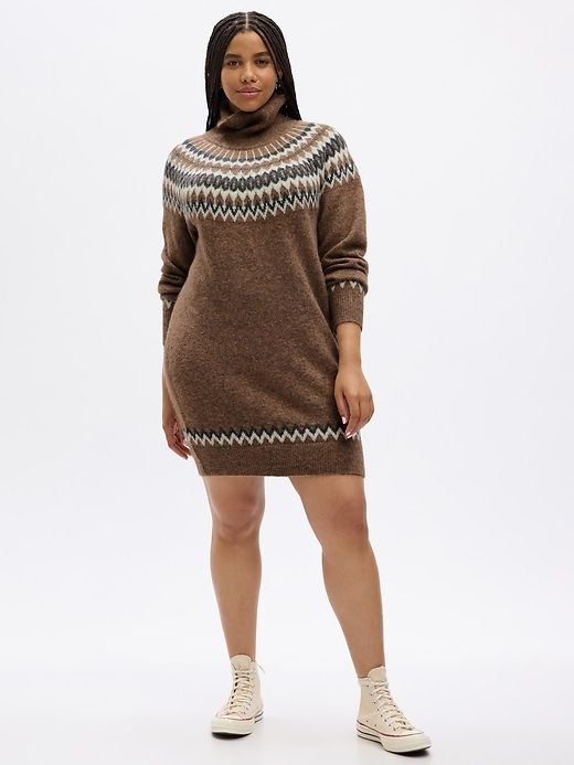 Fair Isle Turtleneck Mini Sweater Dress sold by GAP product image thumbnail 5
