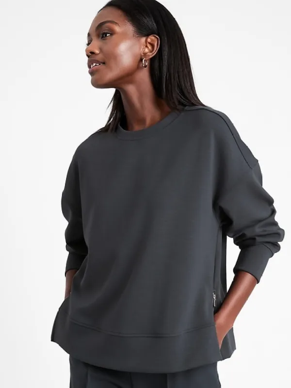 Scuba-Knit Side-Zip Sweatshirt sold by Banana Republic