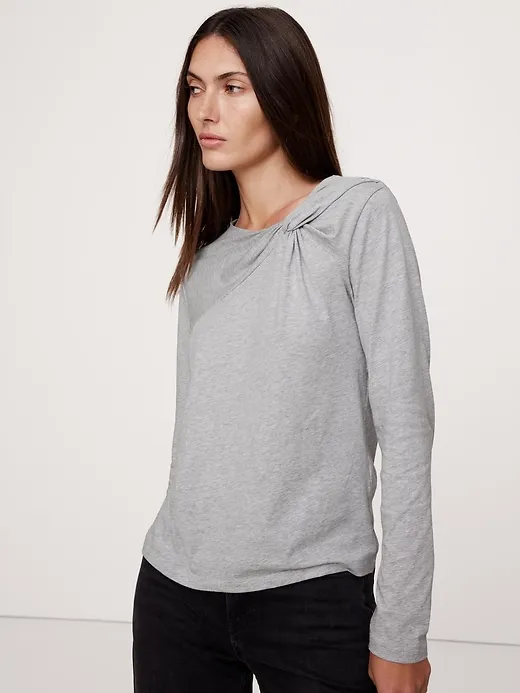 Silky Cotton Twist T-Shirt sold by Banana Republic product image thumbnail 3