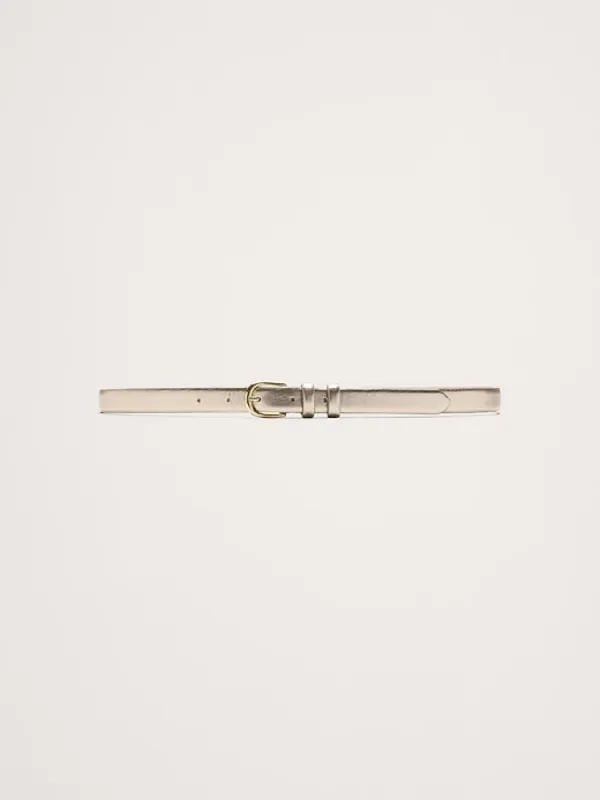 Slim Metallic Leather Belt sold by Banana Republic
