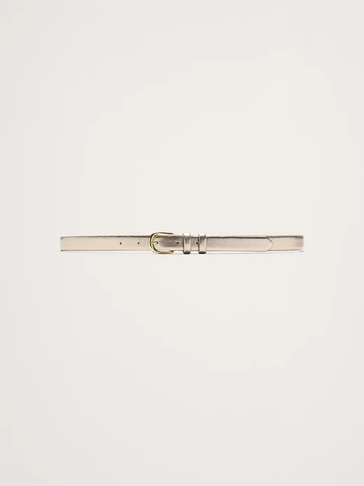 Slim Metallic Leather Belt sold by Banana Republic