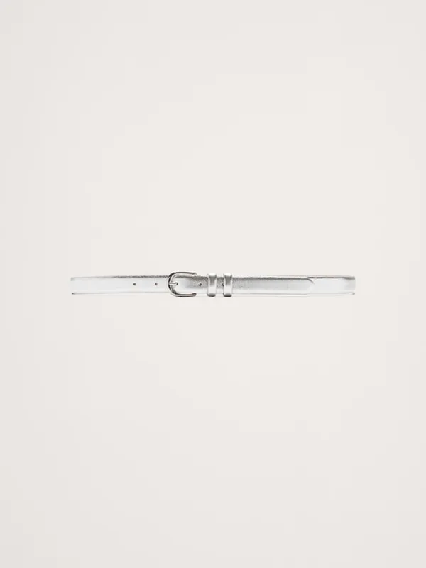 Slim Metallic Leather Belt sold by Banana Republic