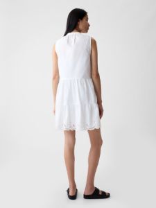 Linen-Blend Eyelet Mini Shirtdress sold by GAP