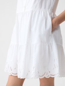 Linen-Blend Eyelet Mini Shirtdress sold by GAP