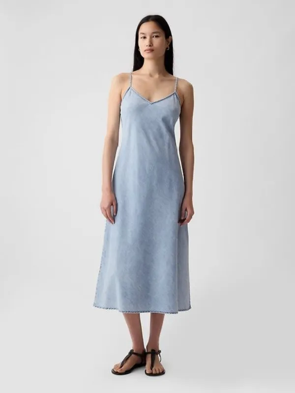Denim Midi Slip Dress sold by GAP