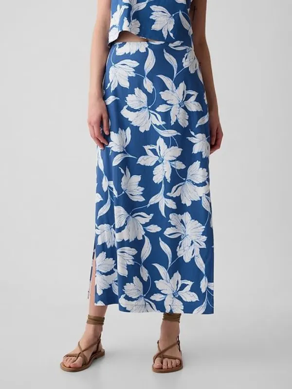 Linen-Blend Maxi Skirt sold by GAP