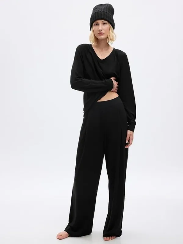 Wide-Leg Pleated PJ Pants sold by GAP