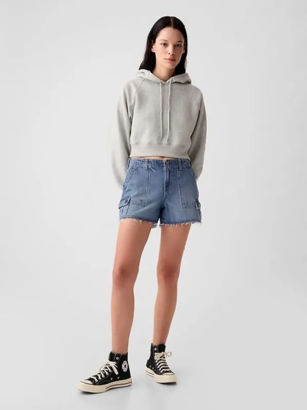 Low Rise Y2K Cargo Denim Shorts sold by GAP