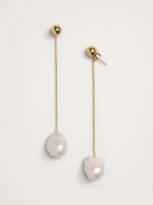 Telaio Chain & Pearl Earrings by Aureus + Argent sold by Banana Republic product image thumbnail 3