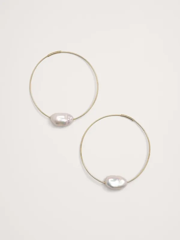 Telaio Baroque Pearl Hoop Earrings by Aureus + Argent sold by Banana Republic