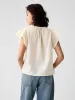 Crinkle Gauze Embroidered Cropped Shirt sold by GAP