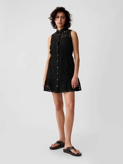 Eyelet Tiered Mini Dress sold by GAP product image thumbnail 3