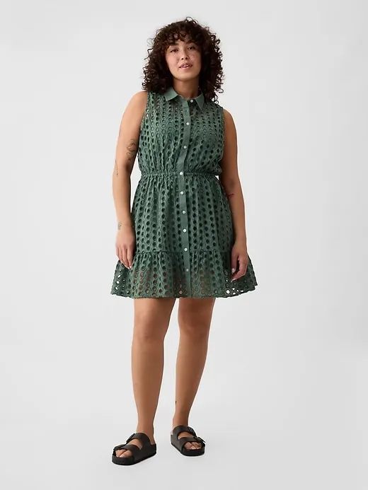 Eyelet Tiered Mini Dress sold by GAP product image thumbnail 4