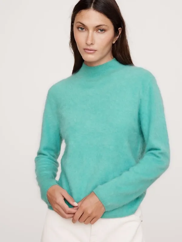 Brushed Cashmere Mock-Neck Sweater sold by Banana Republic