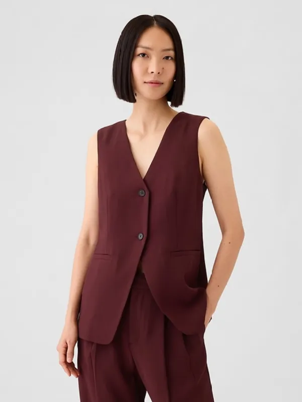 Longline Twill Vest sold by GAP
