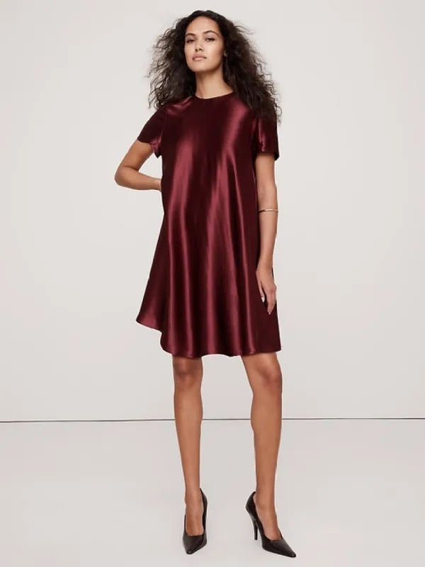 Aurelia Satin Trapeze Mini Dress sold by Banana Republic