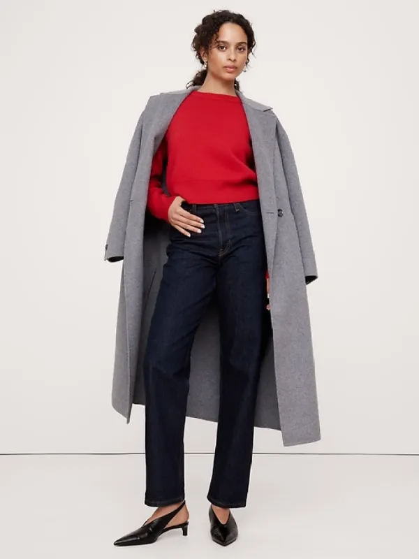 Merino Crew-Neck Cropped Sweater sold by Banana Republic