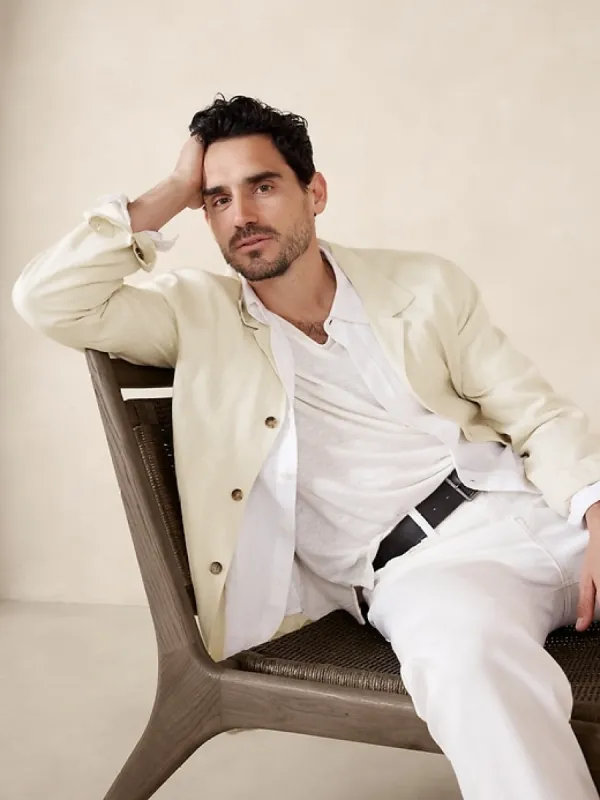Tencel™-Linen Shirt Jacket sold by Banana Republic