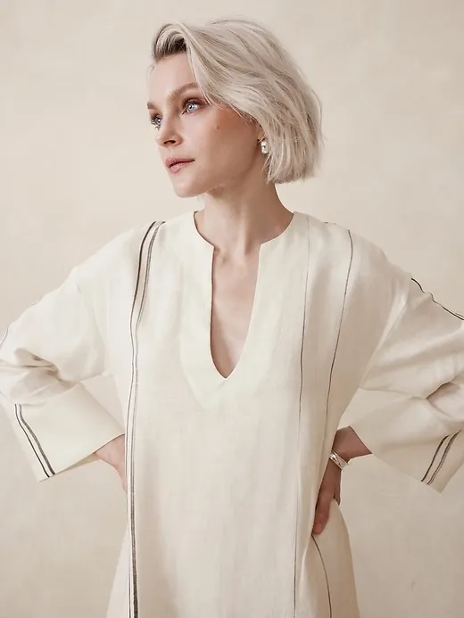 European Linen Kaftan Midi Dress sold by Banana Republic product image thumbnail 3