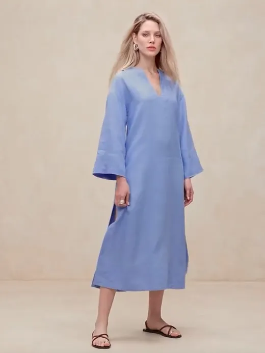European Linen Kaftan Midi Dress sold by Banana Republic product image thumbnail 5