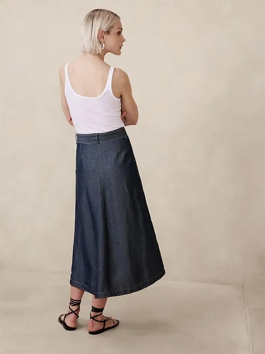 TENCEL™-Linen Chambray Maxi Skirt sold by Banana Republic product image thumbnail 2