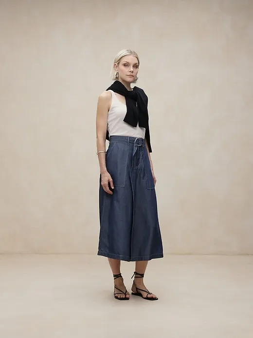 TENCEL™-Linen Chambray Maxi Skirt sold by Banana Republic product image thumbnail 5