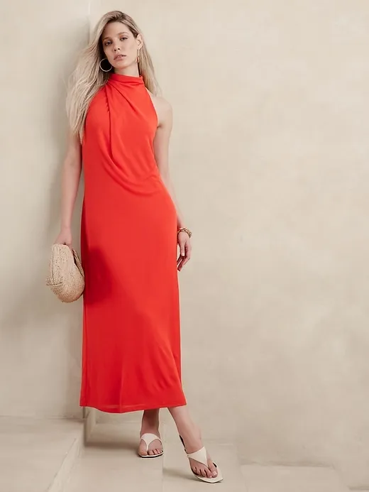 Draped Jersey Maxi Dress sold by Banana Republic
