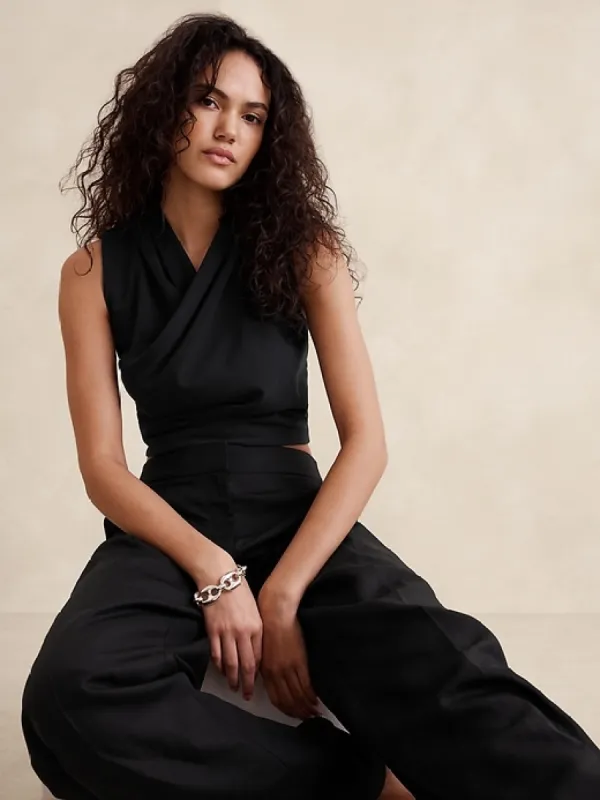 Heavy Cotton Wrap Crop Top sold by Banana Republic