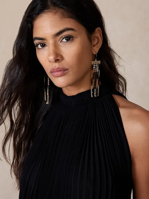 Black Spinel Waterfall Earrings | Aureus + Argent sold by Banana Republic product image thumbnail 2